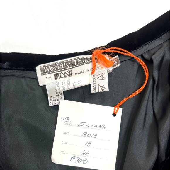 Worldly Things Black Velvet Pants Made In Italy Size 18 70a - Picture 5 of 12